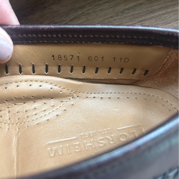 FLORSHEIM Leather Burgundy Croc Embossed Moc-Toe Slip On Loafers Men’s Size 11 D - Picture 11 of 12